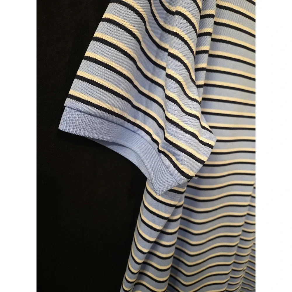 Polo Ralph Lauren Performance Golf Shirt Mens L Blue‎ Stretch Striped NWOT KNIT
